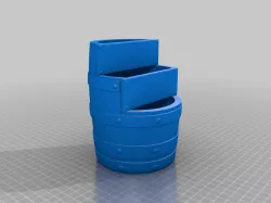 3 Tier Wooden Barrel Planter