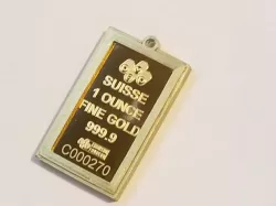 Bullion Bar bezel 1 oz gold bar frame with hoop for necklace jewelry AU PLA