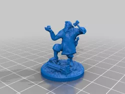 Dwarf Blacksmith with Hammer and Mace