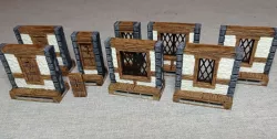 OpenLock Tudor S Windows with Cut Stone Pillars