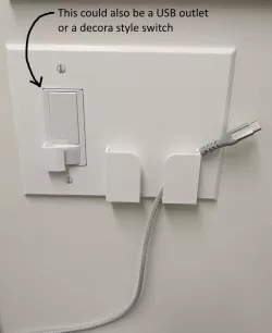 Wall switch/outlet plate that also holds your phone