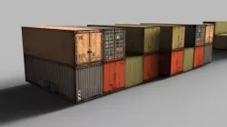 3D Container Low-poly  3D model