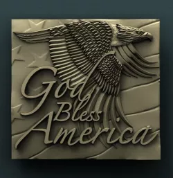 3d STL Model for CNC Router - God Bless America 3D model