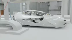 Affekta US4 Future Sci-Fi Concept Fly Car with e Station robot 1 3D model
