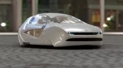 Affekta US4 Future Sci-Fi Concept Fly Car with e Station robot 2 Low-poly  3D model