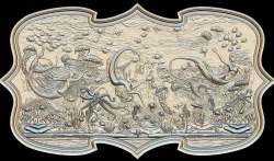 Aquatic Mermaid Theme Panno v1 for CNC Relief engraving 3D model