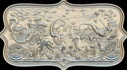 Aquatic Mermaid Theme Panno v3 for CNC Relief engraving 3D model