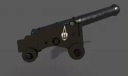 assassins creed black flag ship cannon 3D model