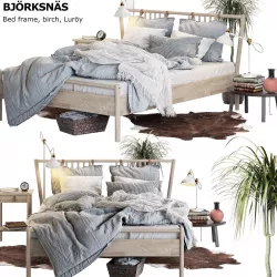 Bed BJORKSNAS Ikea 3D model