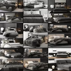 Bed Colection 02 - 10 Items 3D model 3D model