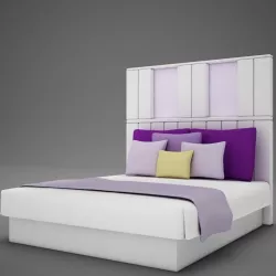Bed white hotel 3D model