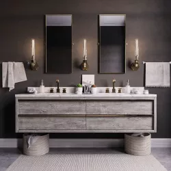 Bezier double floating vanity RH 3D model