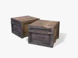 Broken crate model with bullet holes Low-poly  3D model