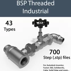 BSP THREAD - VALVES AND FITTINGS INDUSTRIAL - STEP 3D model