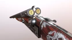 Double Barrel Shotgun Low-poly  3D model