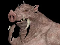 Evil Pig character bust Low-poly  3D model