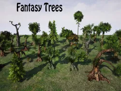 Fantasy Trees for UNREAL Low-poly  3D model