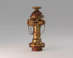 Fire Hydrant 25 - Steampunk Fireplug Vintage Design 3D model