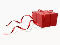 gift box with red bow ribbon 3D model