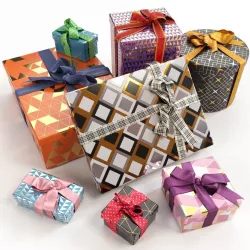 Gift boxes with bows part 3 3D model