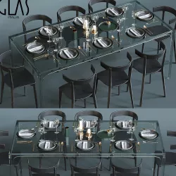 Glas Italia table set 3D model