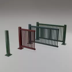 Harbor Railing Modular - Game ready Low-poly  3D model