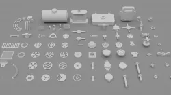 Hard Surface Kitbash vol 1 Low-poly  3D model