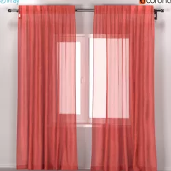 IKEA LEYONGEP - transparent pink curtains from flax 3D model