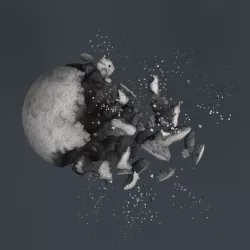Impact Moon destroyed 3D model