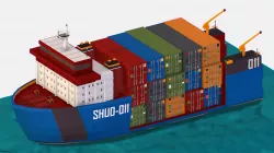 isometric Heavy Lift Vessel Big Boat Low-poly  3D model
