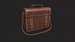 Leather Satchel - Leather Bag - Leather Luggage Low-poly  3D model