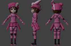 Lenn Sword Art Online alternative gun gale online 3D model