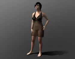 Lingerie Female Character Low-poly  3D model