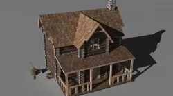 Log cabin 3D model