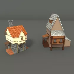 low poly house Low-poly  3D model