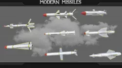 Modern missile set Low-poly  3D model