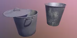 Old buckets Low-poly  3D model