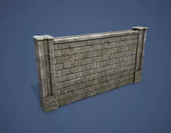 Old Medieval Wall Low-poly  3D model