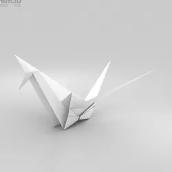 Origami Crane 3D model