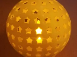 Parameterized christmas ball ornament /w led candle holder