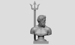 Poseidon Neptune bust 3D model