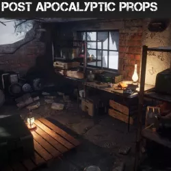 Post Apocalyptic Props Pack Unreal Engine 4 Low-poly  3D model