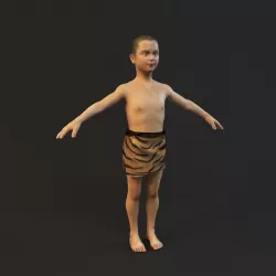 primitive ancients forefathers hominids eld- Child Low-poly  3D model