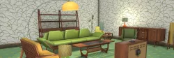 Retro - Living Room - Low Poly - Furniture Pack Low-poly  3D model