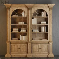 RH Palladian Salvaged Pine Library Bookcase Double 3D model