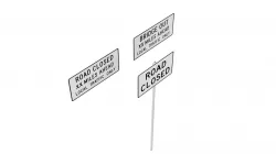 Road Sign US R11 Series Road Closed 3D model