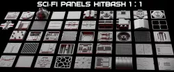 Sci-Fi Panels Kitbash vol 1 3D model
