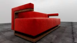 sofa rojo 3D model