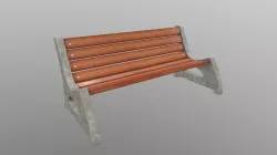 Street Bench Low-poly  3D model