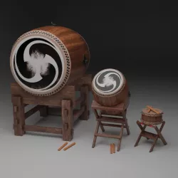 Taiko Drum Set 3D model